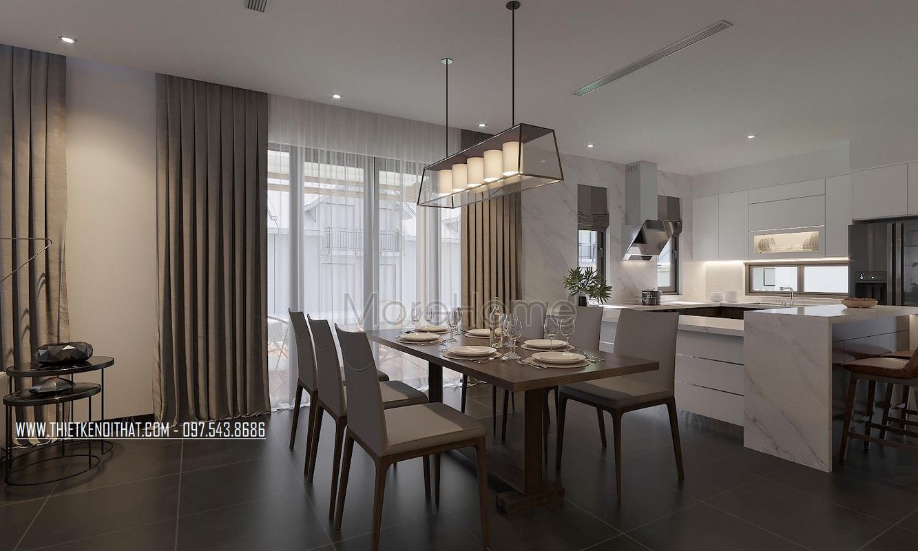 Thiết kế nội thất phòng ăn biệt thự Ecopark Văn Giang 